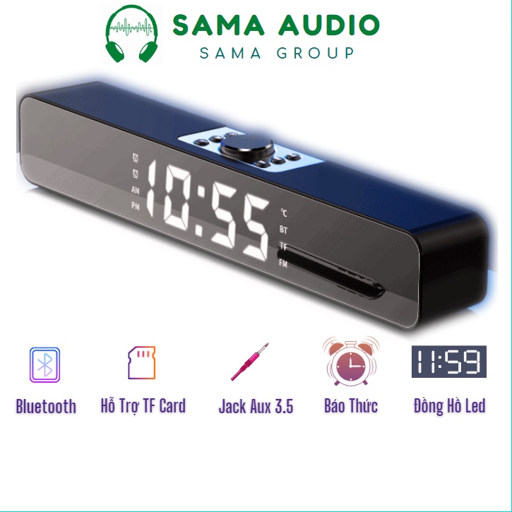 Loa Tivi Bluetooth Không Dây Soundbar Màn Hình Led - Loa Vi Tính Tích Hợp Đồng Hồ / Báo Thức / Đài FM