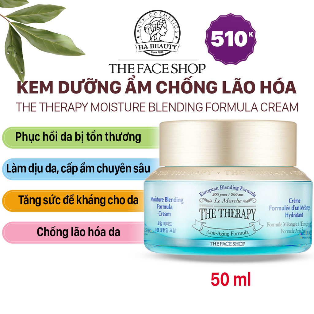 Kem dưỡng ẩm chống lão hóa làm dịu da phục hồi da The Face Shop The Therapy Moisture Blending Formula Cream 50ml