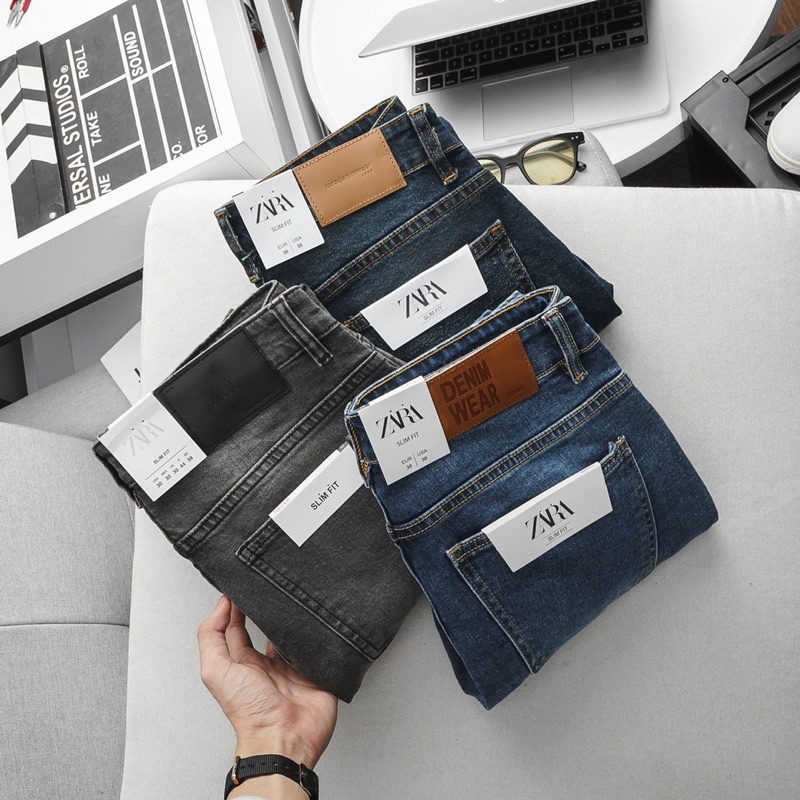 [⚡️ SALE 24%]-Quần jean nam vnxk đen xám Quần bò nam ống ôm