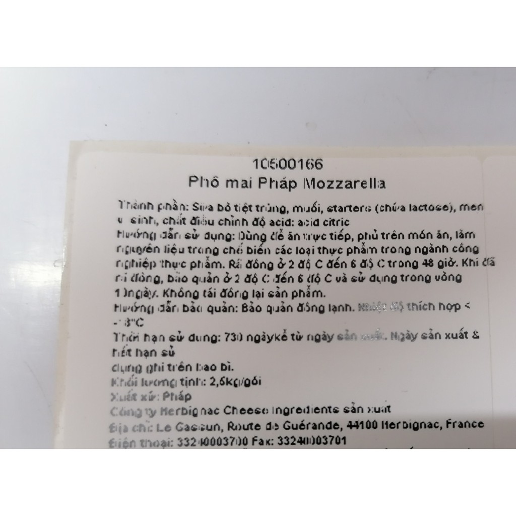 [100g - SỢI] Phô mai Mozzarella (nw0)