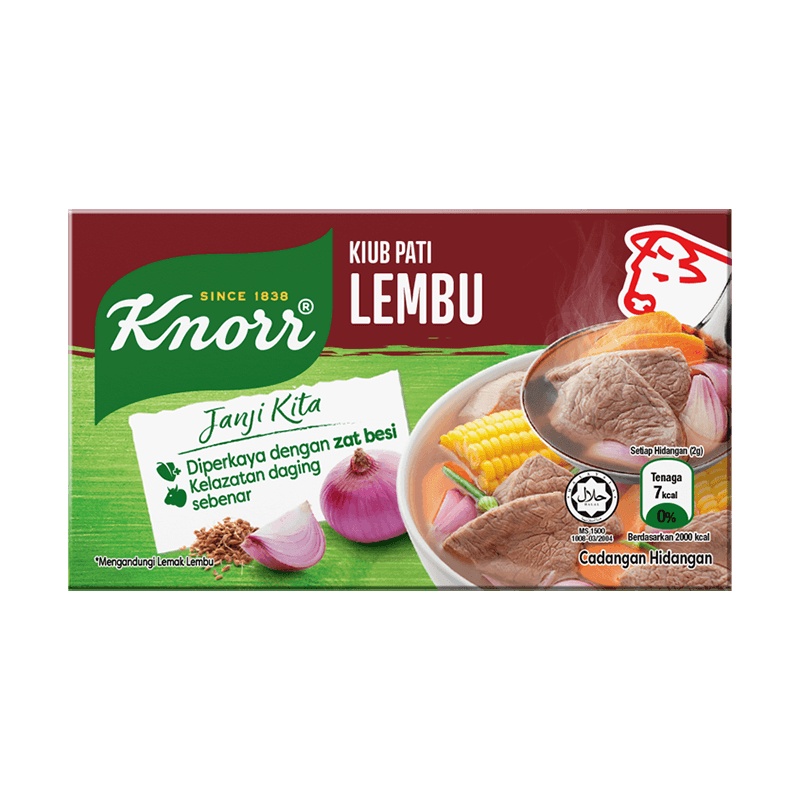 Viên nêm vị bò hiệu Knorr beef cube ( Kiub Pati Lembu ) 6 viên