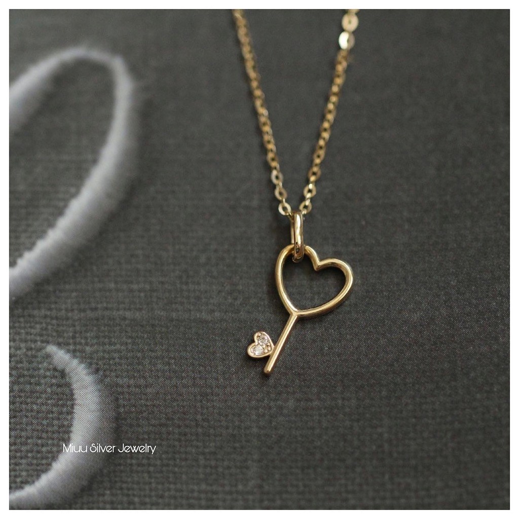 Dây chuyền nữ Miuu Silver, vòng cổ mạ vàng 14K chìa khóa tình yêu Key Love