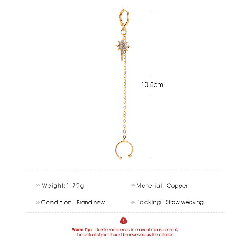 Hoa Tai Dáng Dài Đính Đá Nhân Tạo Thời Trang