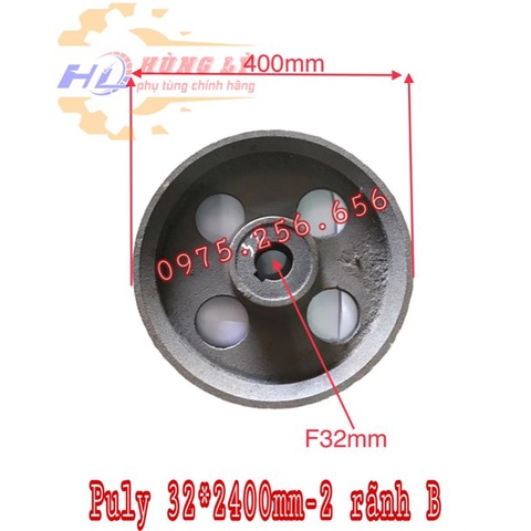 Puly 32*400mm-2 rãnh B puly các loại phụ tùng máy nông nghiệp phụ tùng ô tô phụ tùng Hùng Lỳ