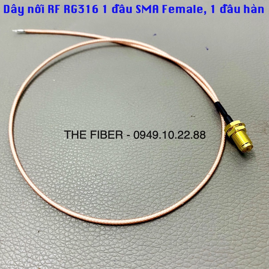 Dây nối RF 50Ohm RG316 1 đầu SMA Cái SMA-KY, 1 đầu hàn