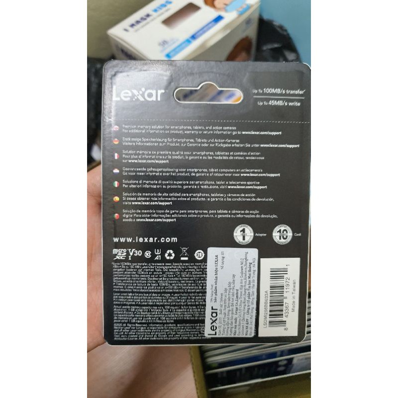 Thẻ nhớ MicroSDXC 256GB Lexar Class 10 U3 633x 95MB - Hàng phân phối chính hãng