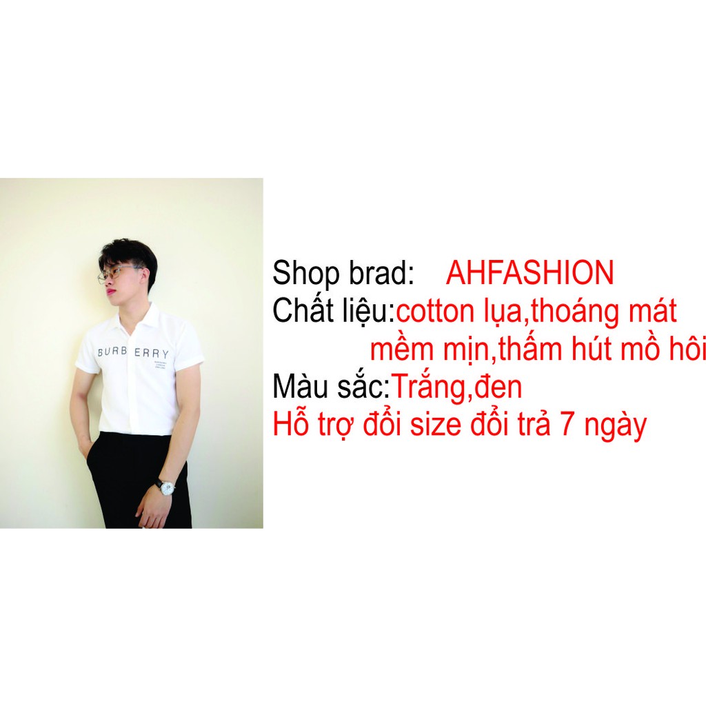 Áo sơ mi nam đẹp tay ngắn kiểu BBR 2 màu họa tiết giá rẻ AHFASHION