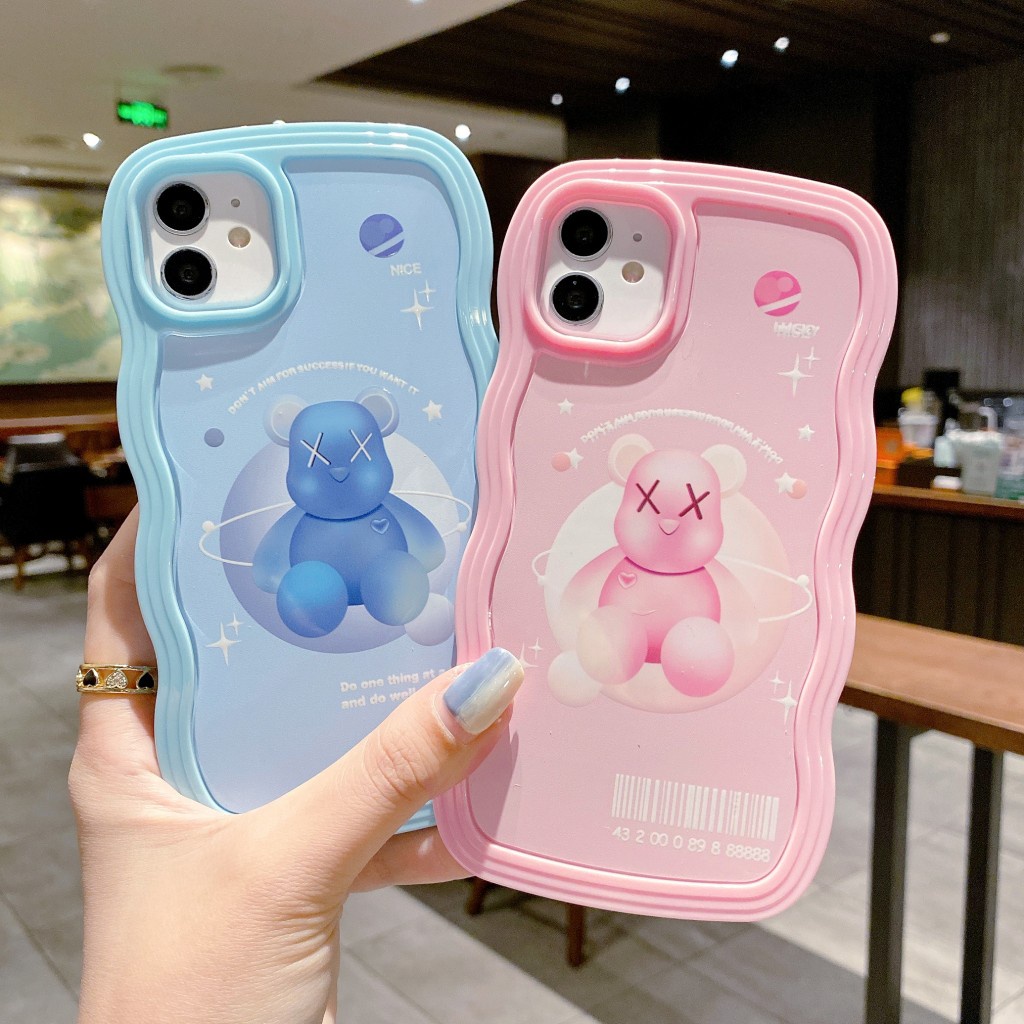 Ốp Điện Thoại Trong Suốt Họa Tiết Gợn Sóng 2 Trong 1 Cho iphone 13 12 pro max 11 XS X XR 7 8 plus 13-7P