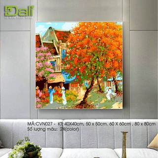Tranh treo tường tự tô màu số hóa DALI Tranh Phố Xuân CVN027