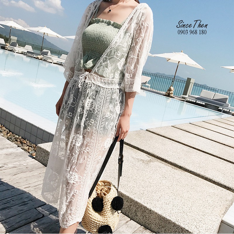 Áo choàng ren đi biển mang kèm bikini, áo choàng ren chụp ảnh bầu - Since Then | BigBuy360 - bigbuy360.vn