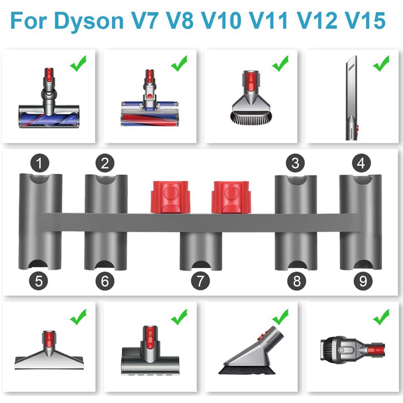 Phụ Kiện Giá Đỡ Chuyên Dụng Cho Máy Hút Bụi Dyson V7 V8 V10 V11 V15 Dyson Kèm 9 Ổ Cắm