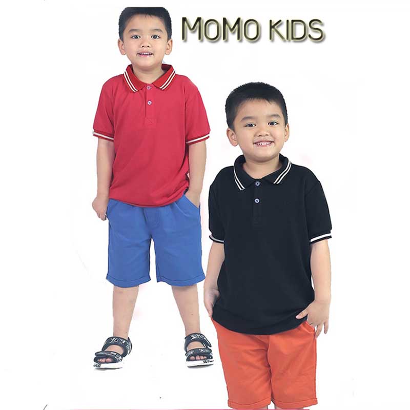 Áo Polo trơn cho bé trai MOMO Kids 10-22kg
