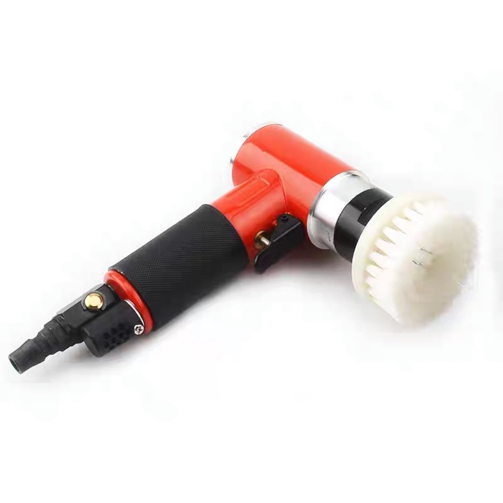 Máy đánh nội thất, vệ sinh xe kết hợp đánh bóng chi tiết bằng khí nén kèm chổi nội thất, 2 đầu đế đệm gắn phớt