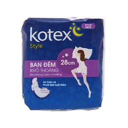 Băng Vệ Sinh Ban Đêm Kotex Style Khô Thoáng Maxi Cánh 4 Miếng