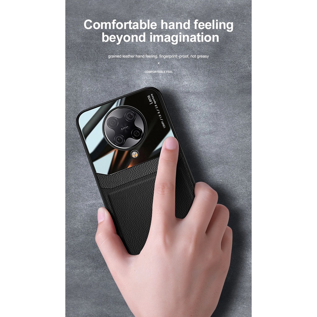 Ốp lưng Redmi K30 Pro / K30 Ultra / F2 Pro dùng chung mặt lưng da kính thời trang cao cấp