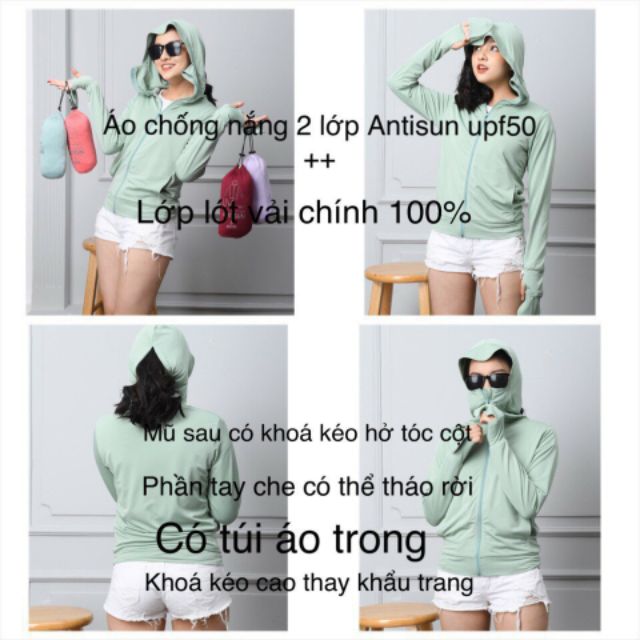 BÁN SỈ ÁO NẮNG NỮ 2 LỚP VẢI LÀM MÁT ANTISUN | BigBuy360 - bigbuy360.vn
