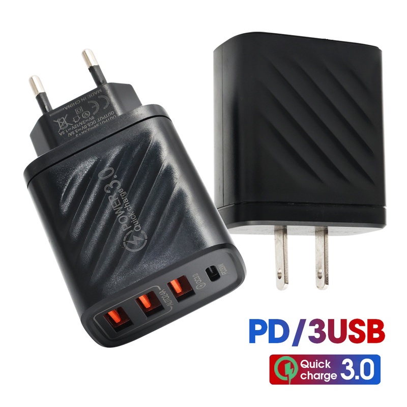 Cốc Sạc Nhanh 4 Cổng USB Type C 10W 3.0 Cho Điện Thoại Huawei Android