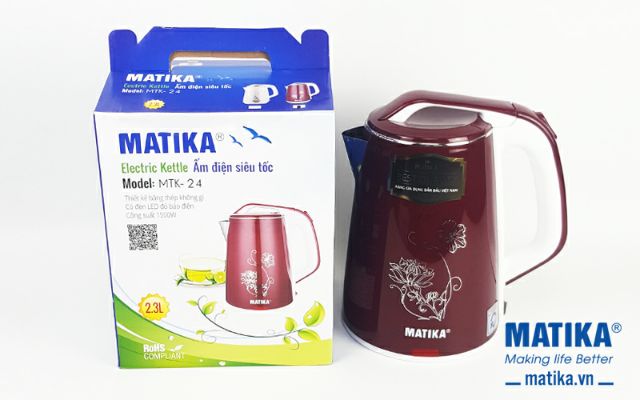 Ấm siêu tốc Matika MTK-24 dung tích 2,3L chức năng ủ siêu chất