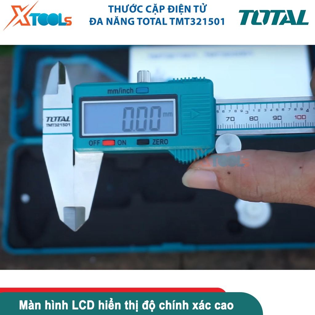Thước cặp điện tử Total TMT321506, phạm vi đo 150mm hoặc 200mm,đo hệ Inch độ chính xác 0.01mm [CHÍNH HÃNG][XTOOLS]