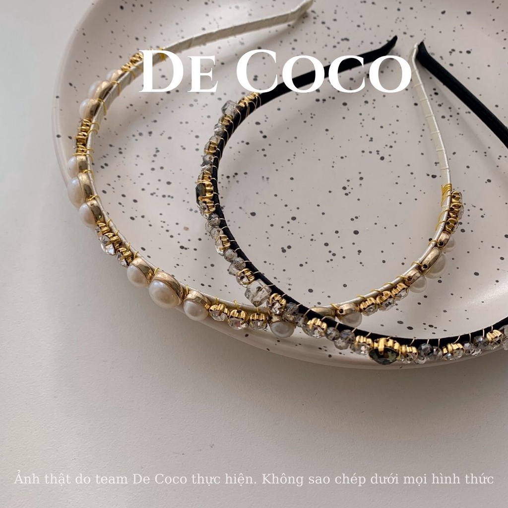 Bờm đính đá, băng đô hạt trai De Coco