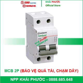 MCB 2P 1 PHA CB ĐÔI TÉP 2 CỰC ÁP TÔ MÁT APTOMAT ÁT TÔ MÁT ATOMAT 6A 10A 16A 20A 25A 32A 40A 50A 63A SINO SP VANLOCK