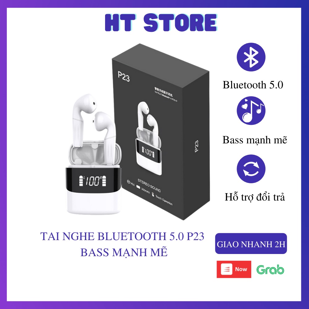 Tai Nghe Bluetooth 5.0 Không Dây P23 Màn Hình Kỹ Thuật Số Thể Thao Chống Nước Chất Lượng Âm Thanh Nổi