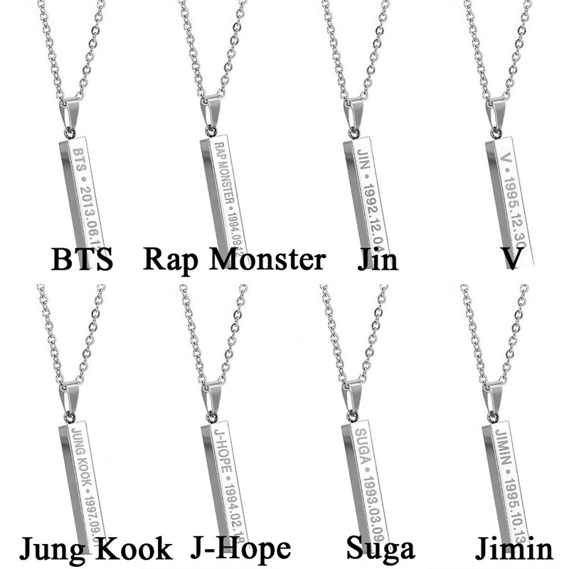 vòng cổ Mặt Tròn In Tên Các Thành Viên Nhóm Bts Bt21