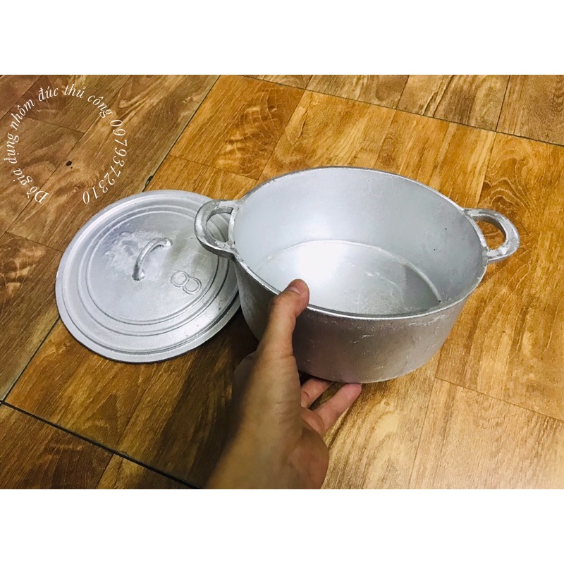 Nồi gang nấu cơm cháy đúc thủ công làng nghề số 8 [đk21cm]