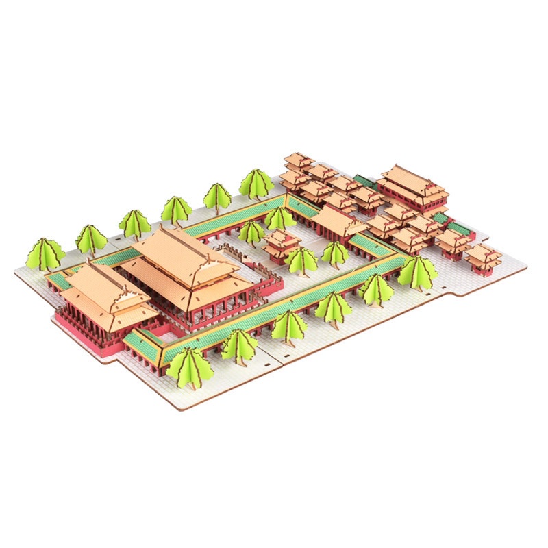 Đồ chơi lắp ráp 3D gỗ Birkeetoys Mô hình Đền thờ Khổng Tử Confucian Temple cắt laser