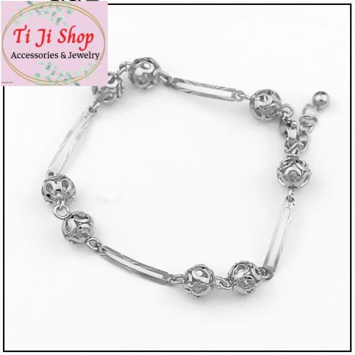 LẮC TAY NỮ TRÁI CHÂU INOX CÁCH ĐIỆU - đẹp, không đen,