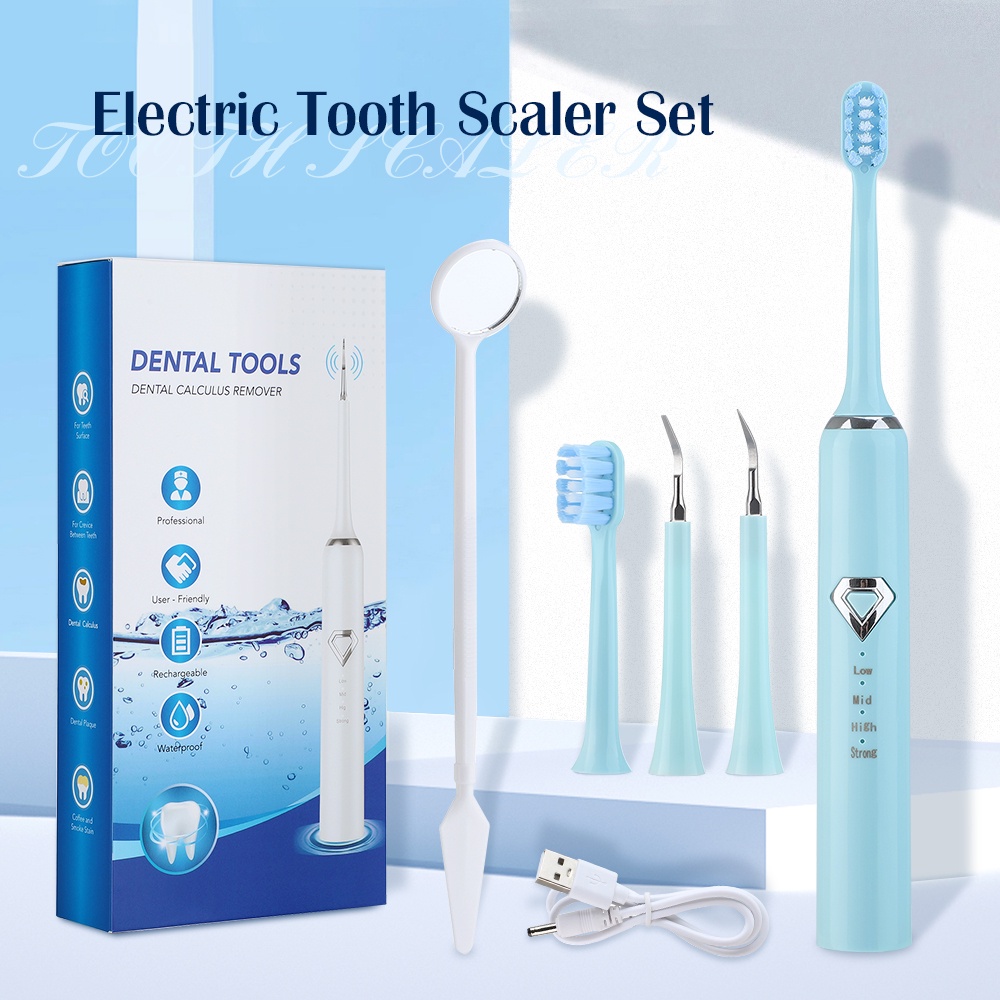 Bàn Chải Đánh Răng Sử Dụng Sóng Siêu Âm 8 Trong 1 Bàn chải đánh răng điện rung sóng âm Làm Sạch Và Trắng Răng Hiệu Quả Cho Người Lớn, Máy lấy cao răng kiêm bàn chải đánh răng tiện lợi,dụng cụ lấy vôi răng