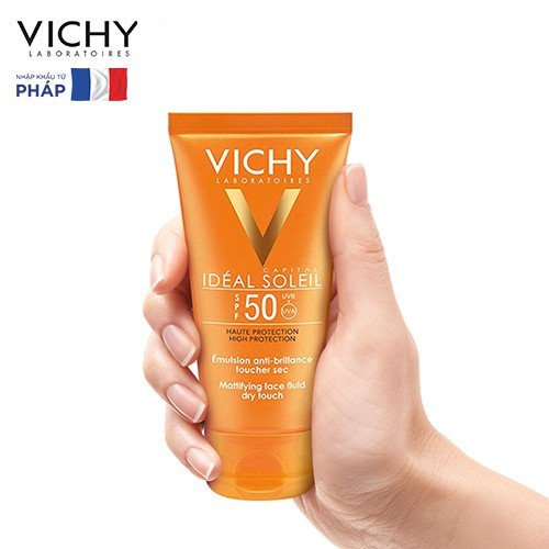 Kem Chống Nắng Vichy Emulsion Dành Cho Da Dầu Mụn Không Gây Nhờn Rít Không Màu SPF50 (50ml) Hàng Nội Địa Phá