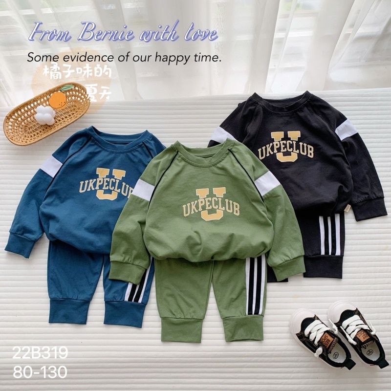 _Bộ cotton zaclang Ukpeclub cho bé tai/gái 9 đến 23kg