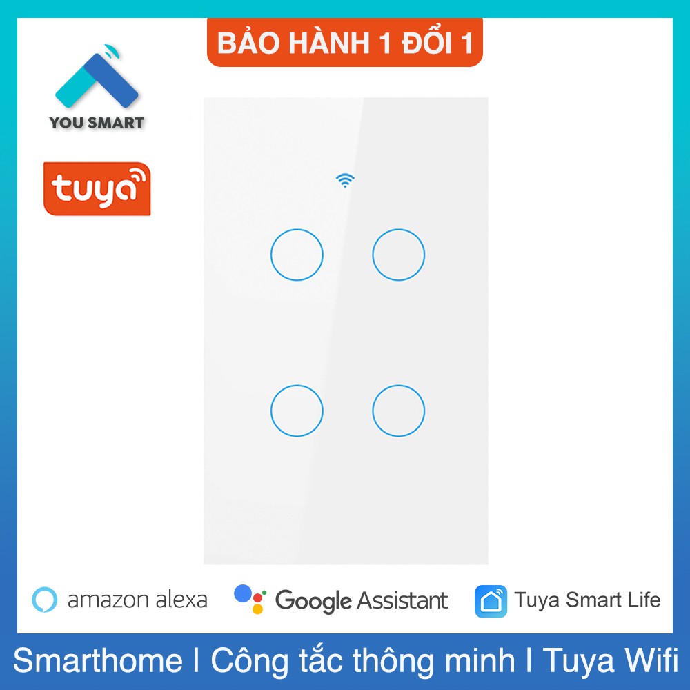 Công Tắc Thông Minh Wifi TUYA SmartLife 1-2-3-4 nút (Wifi + RF433) 2021