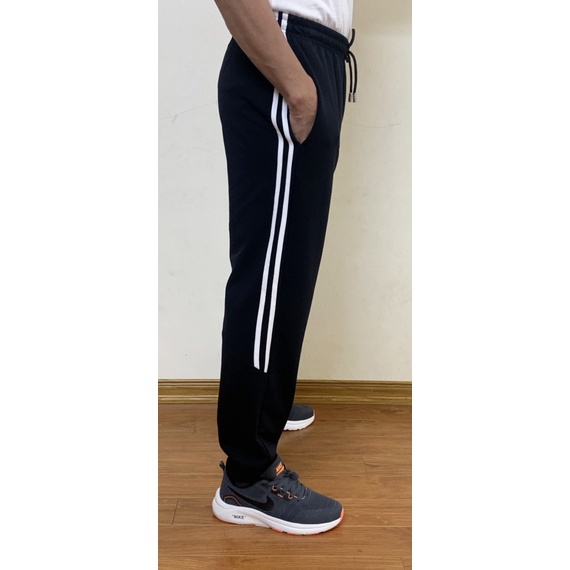 Quần Jogger Nam Thể Thao - Quần Nỉ Nam Kẻ Sọc Chất Da Cá Chun Bo Ống, Cạp Có Dây Rút Chắc Chắn