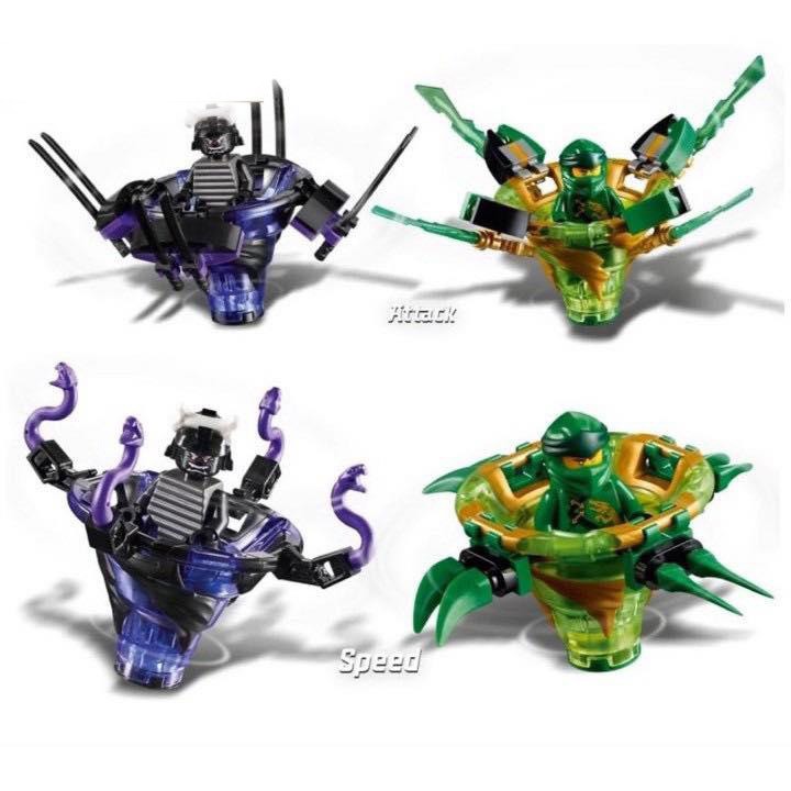 Đồ chơi xếp hình lắp ghép con quay lốc xoáy Ninjago 2 nhân vật