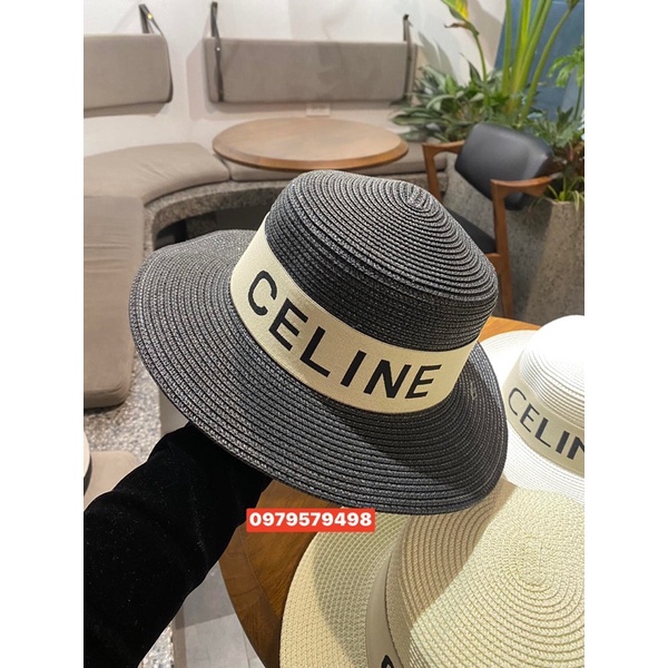 Mũ đi biển đai CELINE cho nữ hai màu đen và trắng