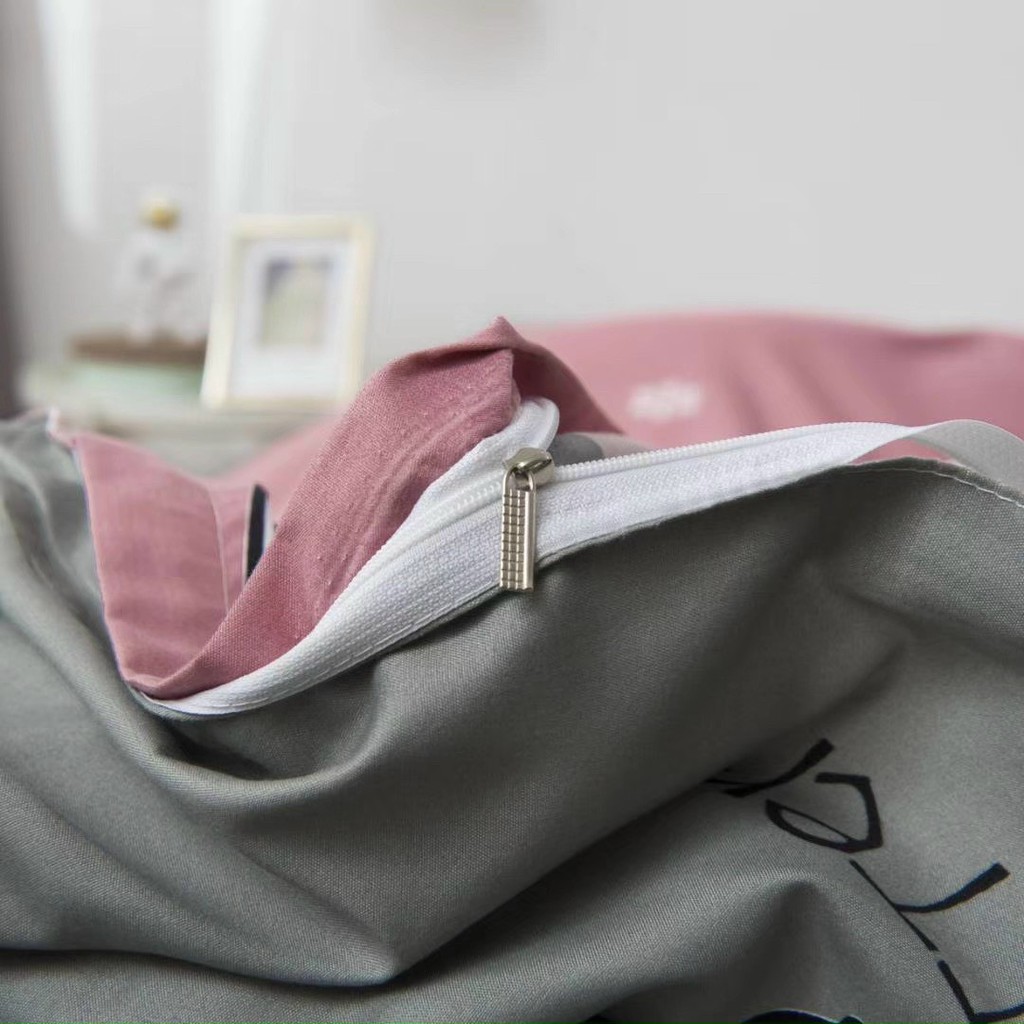 Bộ chăn ga gối cotton poly DươngAnh Decor - Mẫu bò hồng xinh.
