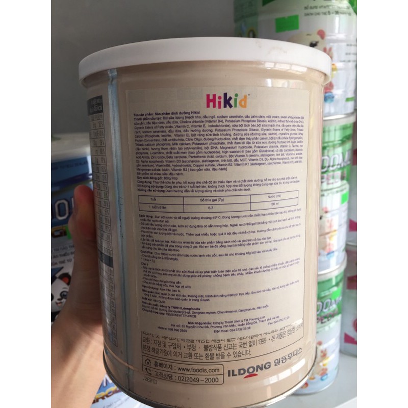 SỮA HIKID HÀN QUỐC CHÍNH HÃNG NỘI ĐỊA LON 800g Date mới