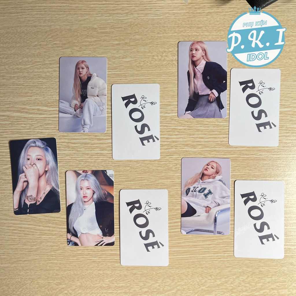 Set 9 Card Rosé Blackpink White 2 mặt