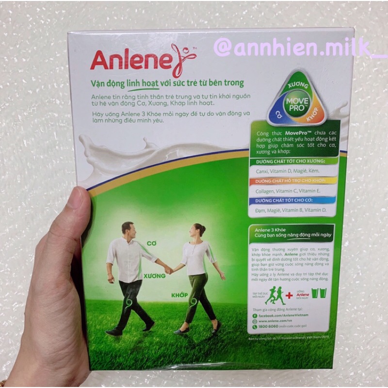 Sữa Anlene (vanila/socola) - hộp giấy 440g/1,2kg