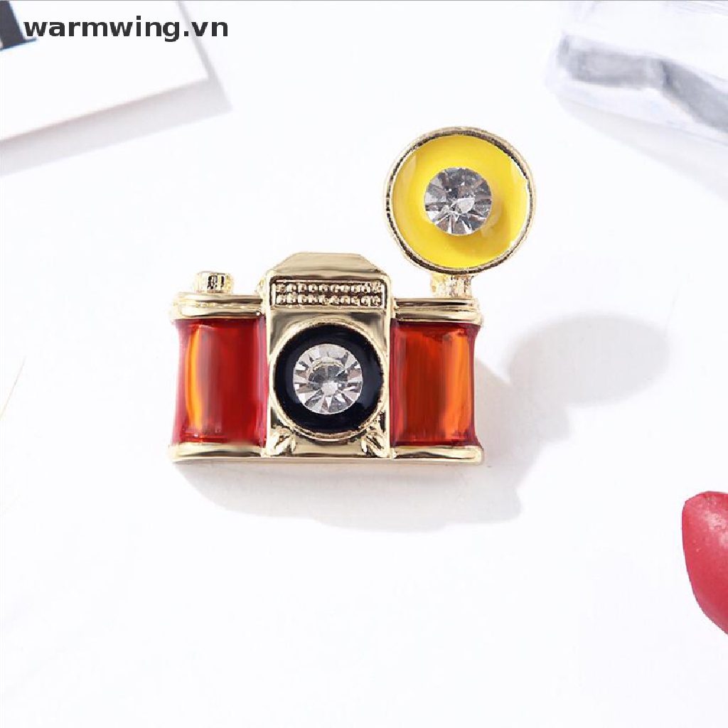 Trâm Cài Áo Hình Máy Ảnh Tráng Men Mini Phong Cách Vintage