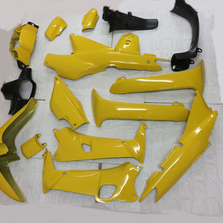 Bộ dàn áo xe WAVE alpha - Wave zx - wave 110 đời 2002-2006, nhựa nguyên sinh ABS màu  Full Vàng A1108