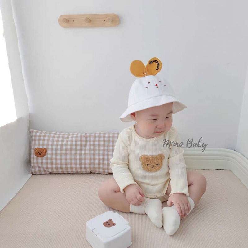Mũ nón tai bèo, mũ bucket hình chuột con đính nơ dễ thương cho bé MH136 Mimo Baby