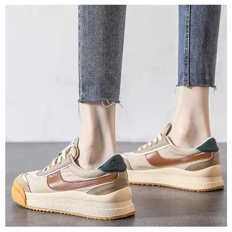 Giày Sneaker Cột Dây Bằng Vải canvas Nhiều Màu Sắc Thoáng Khí Thoải Mái Thời Trang Cho Nữ