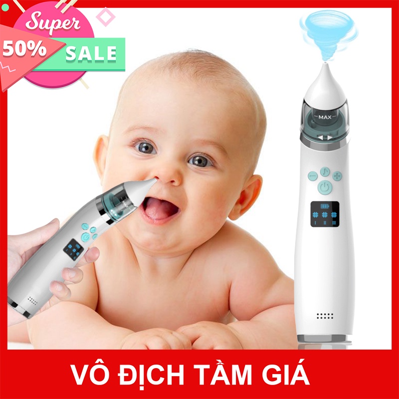 Máy hút mũi cho bé sơ sinh, dụng cụ hút mũi cho bé, máy cao cấp lực hút mạnh, đầu hút mềm mại an toàn cho trẻ