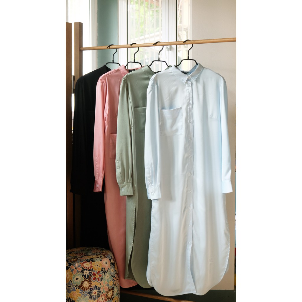 Váy sơ mi dáng dài vải lanh công sở freesize MAVIE DRESS, váy thiết kế