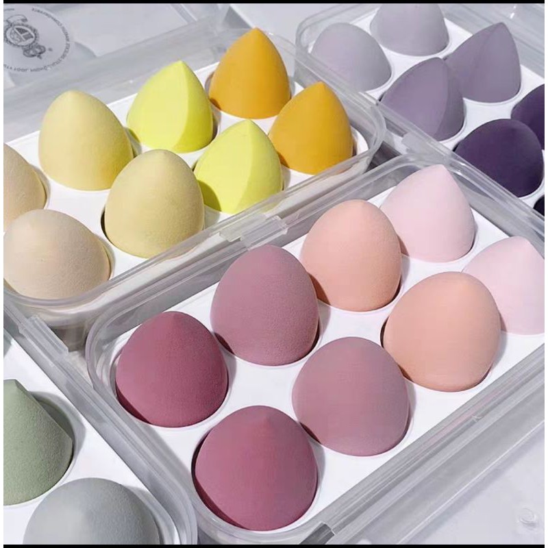 Set 8 mút trang điểm hình trứng, mút tán phấn