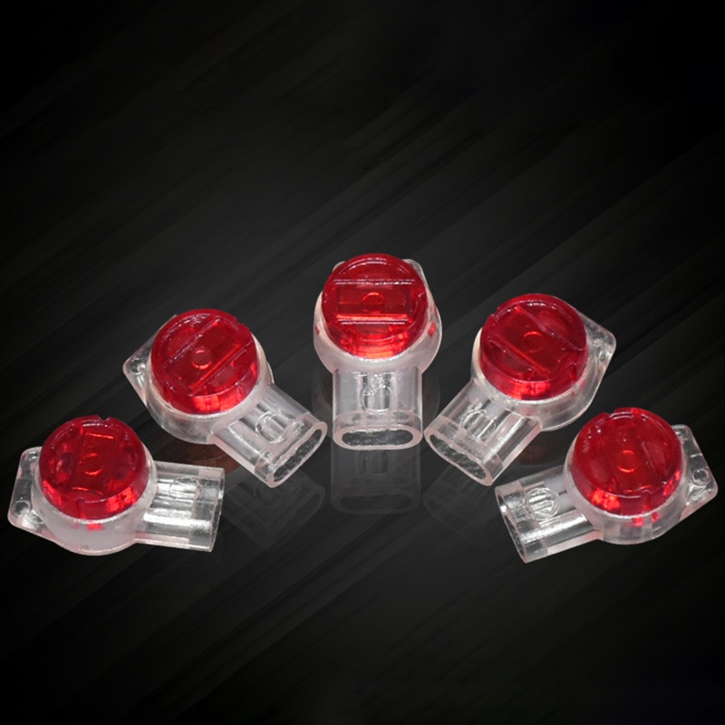 Bộ 100 Đầu Nối Dây Cáp Mạng Ethernet K3 3 Cổng Màu Đỏ Trong Suốt Chống Thấm Nước