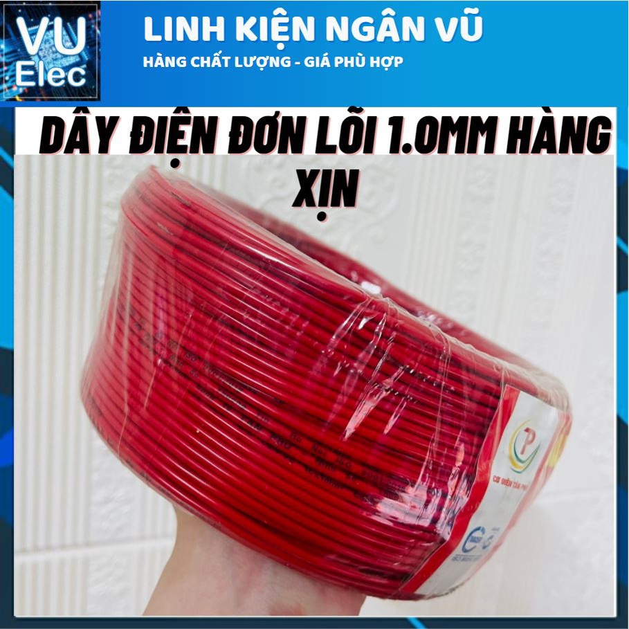 [Hàng xịn] dây điện 1x1.0mm lõi đồng lớn giá 1Met